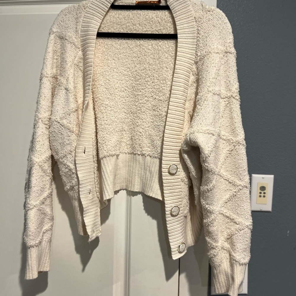 Belldini Cream Textured Cardigan